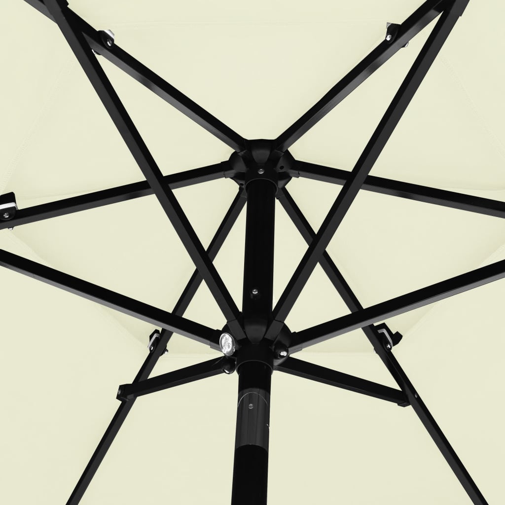 vidaXL Parasol | Sand | Polyester, Powder-coated Aluminium | Medium | Foldable