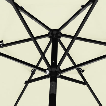 vidaXL Parasol | Sand | Polyester, Powder-coated Aluminium | Medium | Foldable