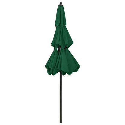 vidaXL Parasol | Green | Polyester | Large | Height-Adjustable | Garden Parasol