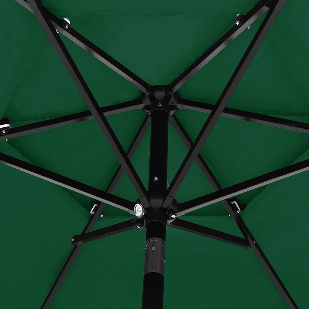 vidaXL Parasol | Green | Polyester | Large | Height-Adjustable | Garden Parasol