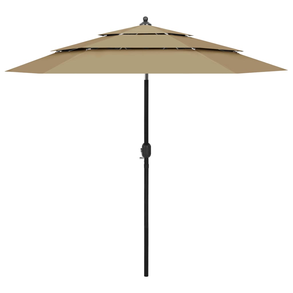 vidaXL Parasol | Taupe | Polyester | 2.5 meters | Foldable | Garden Parasol