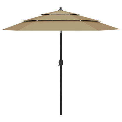 vidaXL Parasol | Taupe | Polyester | 2.5 meters | Foldable | Garden Parasol