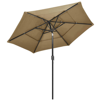 vidaXL Parasol | Taupe | Polyester | 2.5 meters | Foldable | Garden Parasol