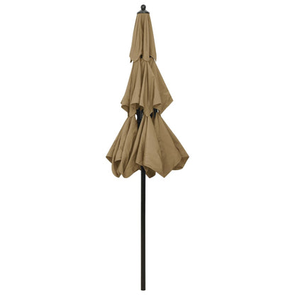 vidaXL Parasol | Taupe | Polyester | 2.5 meters | Foldable | Garden Parasol