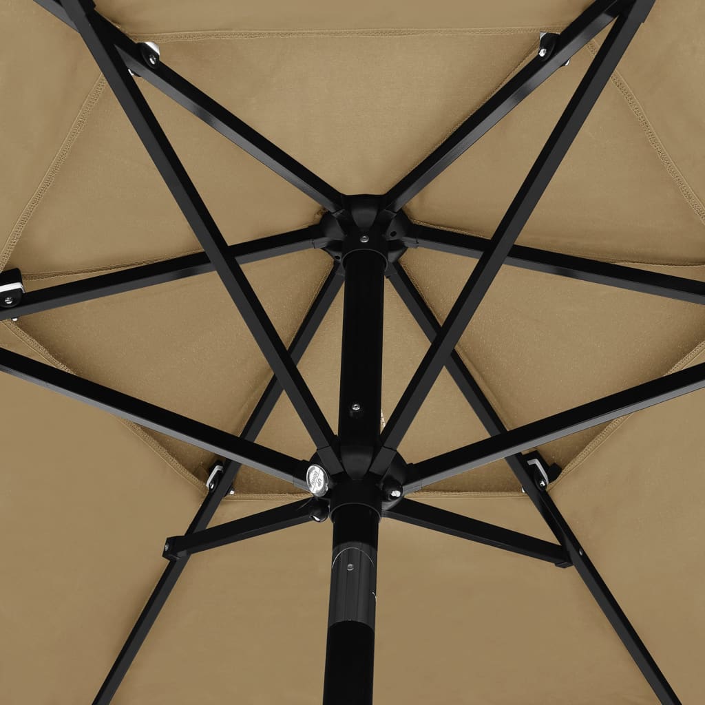 vidaXL Parasol | Taupe | Polyester | 2.5 meters | Foldable | Garden Parasol