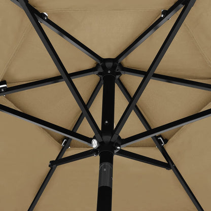 vidaXL Parasol | Taupe | Polyester | 2.5 meters | Foldable | Garden Parasol