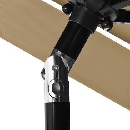 vidaXL Parasol | Taupe | Polyester | 2.5 meters | Foldable | Garden Parasol