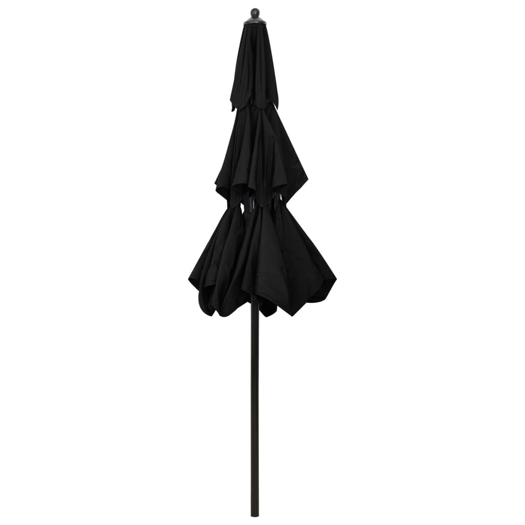 vidaXL Parasol | Black | Polyester | 2.5 m diameter | Foldable | Parasol