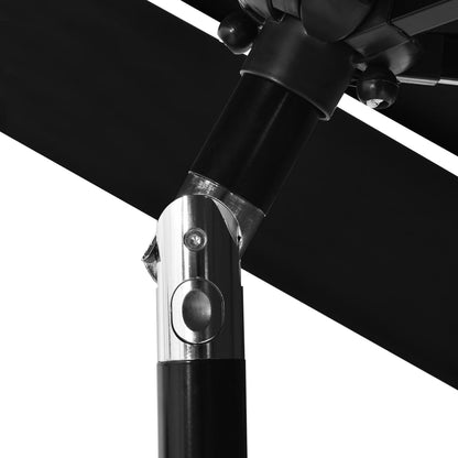 vidaXL 3-Tier Garden Parasol with Aluminium Pole Black 2.5 m