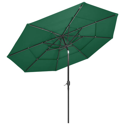 vidaXL Parasol | Green | Polyester, powder-coated aluminium | 3m | Foldable