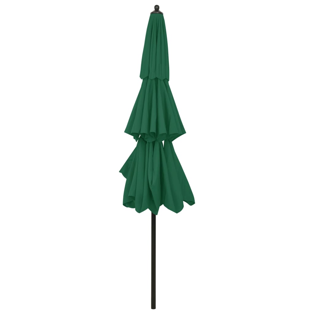 vidaXL Parasol | Green | Polyester, powder-coated aluminium | 3m | Foldable