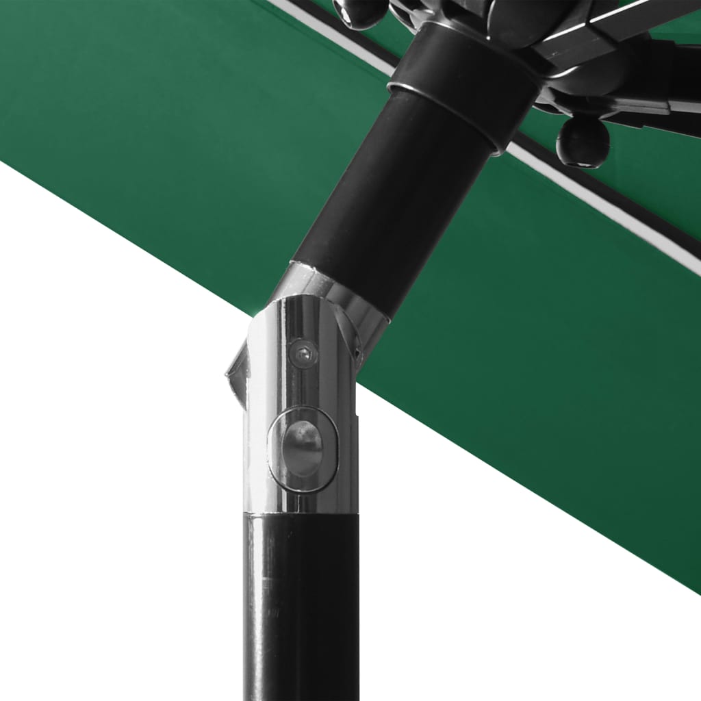 vidaXL Parasol | Green | Polyester, powder-coated aluminium | 3m | Foldable