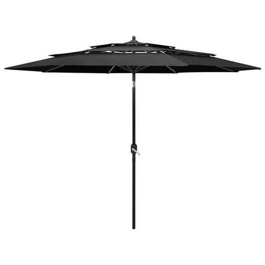 vidaXL Parasol | Anthracite | Polyester | 3 m diameter | Collapsible | Parasol