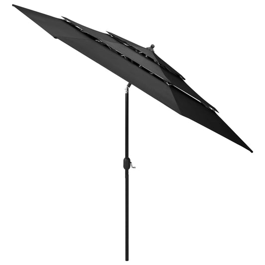 vidaXL Parasol | Anthracite | Polyester | 3 m diameter | Collapsible | Parasol