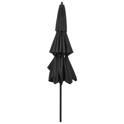 vidaXL 3-Tier Garden Parasol with Aluminium Pole Anthracite 3 m