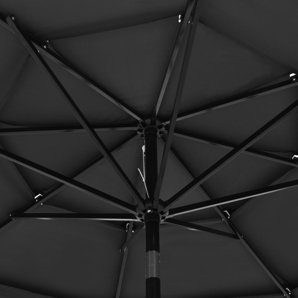 vidaXL Parasol | Anthracite | Polyester | 3 m diameter | Collapsible | Parasol