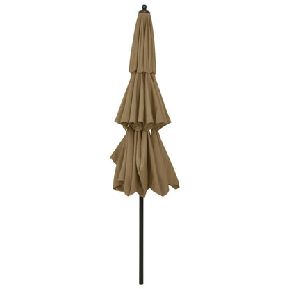 vidaXL Parasol | Taupe | Polyester | 3m Diameter | Foldable | Parasol | Round
