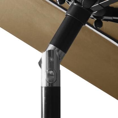 vidaXL Parasol | Taupe | Polyester | 3m Diameter | Foldable | Parasol | Round