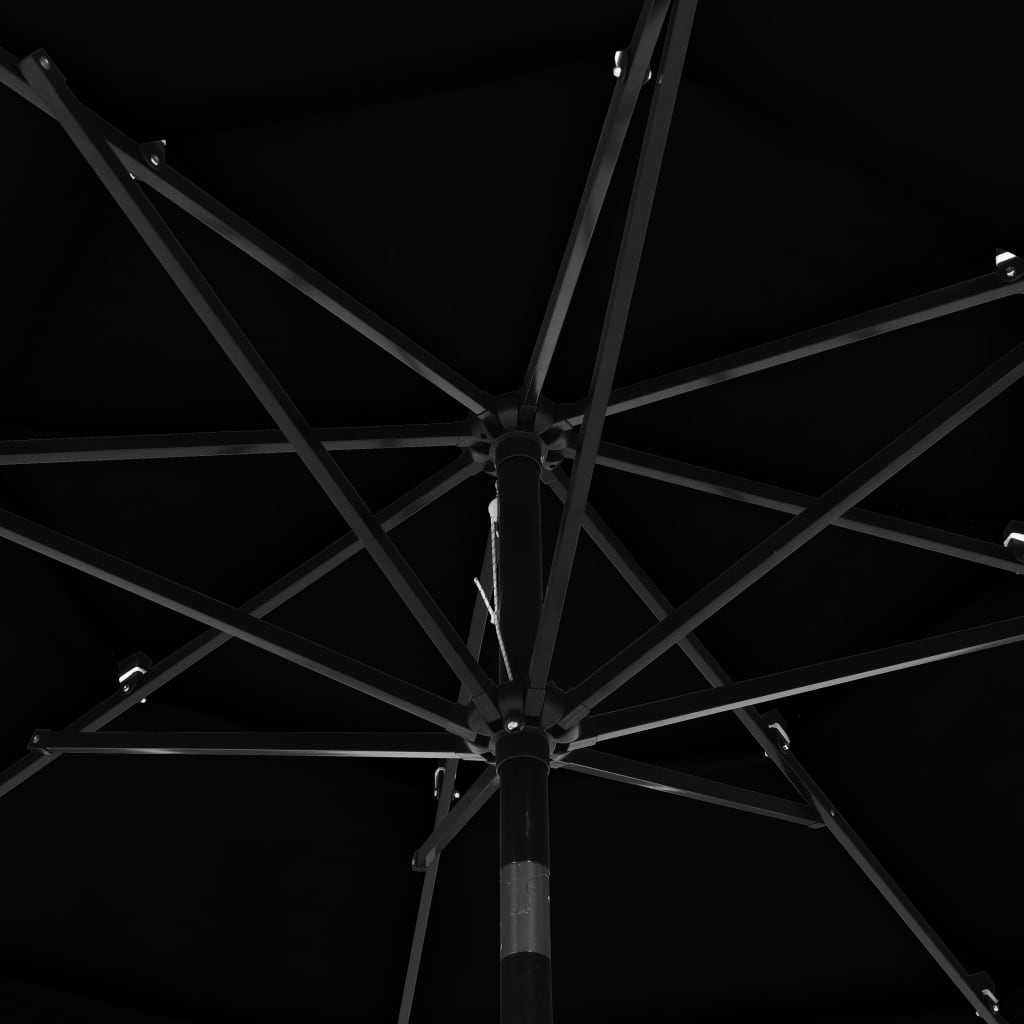 vidaXL Parasol | Black | Polyester, powder-coated aluminium | 3 m canopy