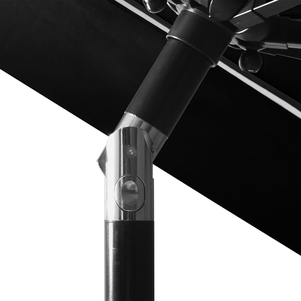 vidaXL Parasol | Black | Polyester, powder-coated aluminium | 3 m canopy
