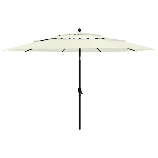 vidaXL Parasol | Sand | Polyester, Powder-Coated Aluminium | Large |  Foldable