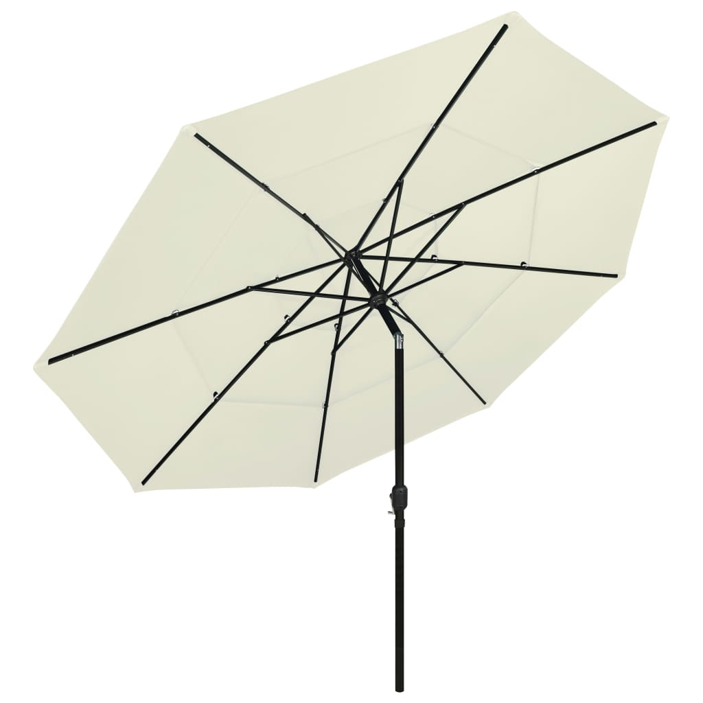 vidaXL Parasol | Sand | Polyester, Powder-Coated Aluminium | Large |  Foldable