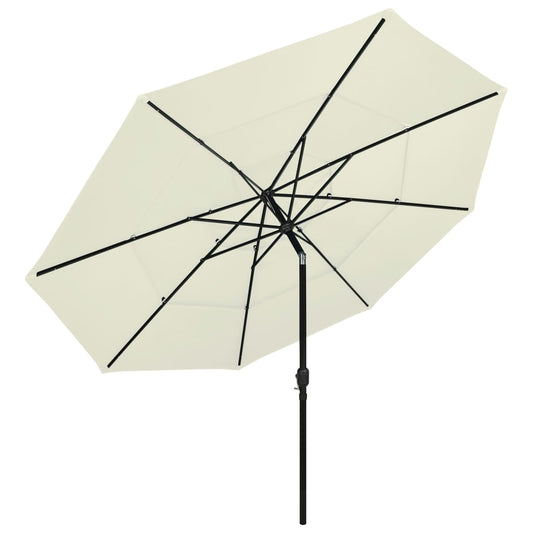 vidaXL Parasol | Sand | Polyester, Powder-Coated Aluminium | Large |  Foldable