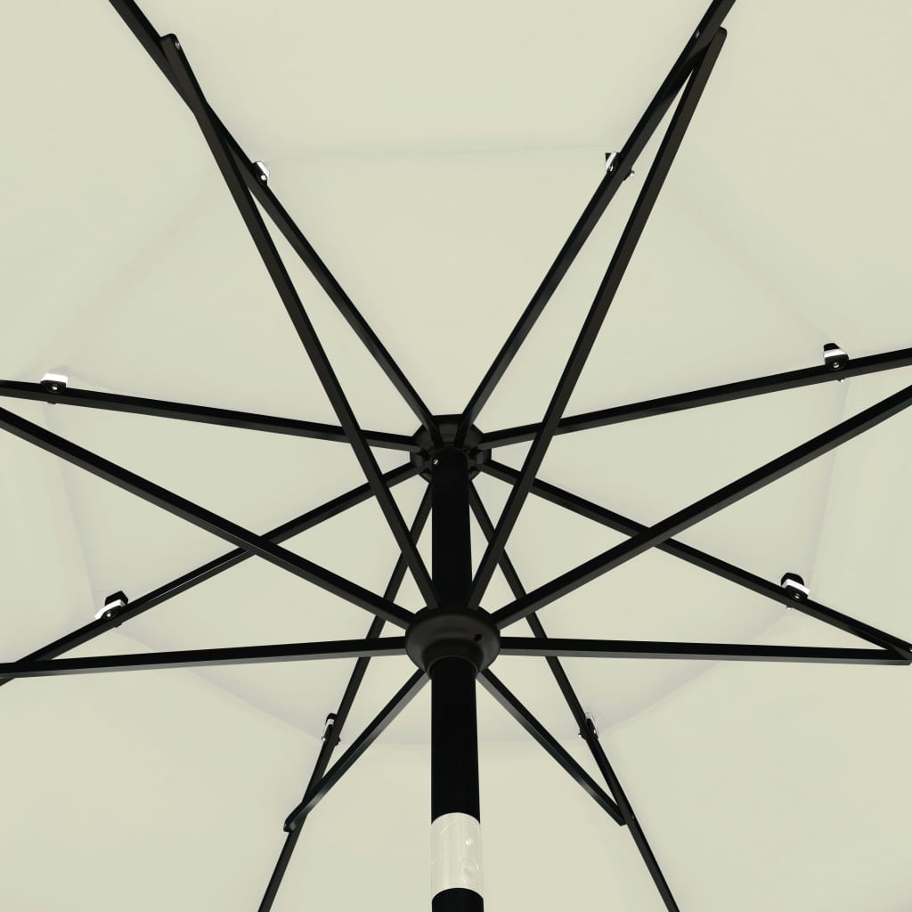 vidaXL Parasol | Sand | Polyester, Powder-Coated Aluminium | Large |  Foldable