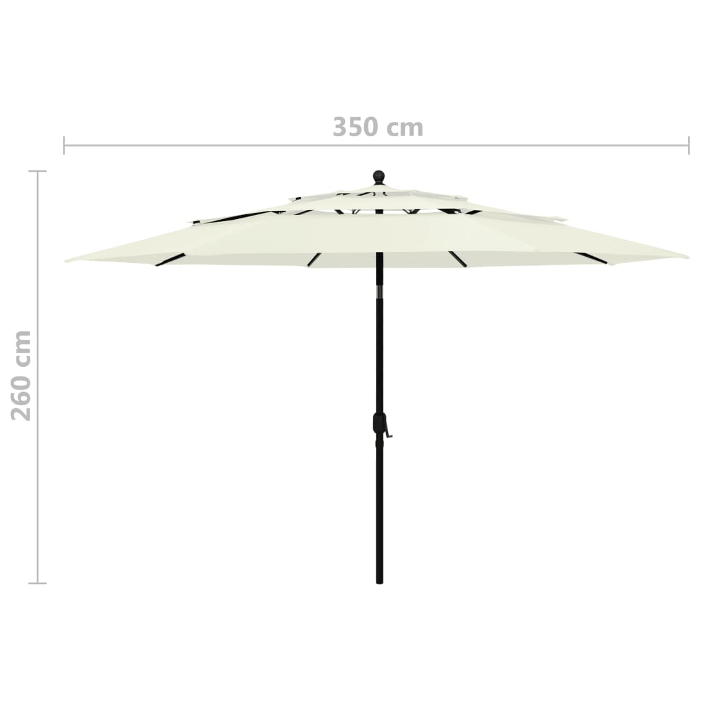 vidaXL Parasol | Sand | Polyester, Powder-Coated Aluminium | Large |  Foldable