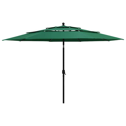 vidaXL Parasol | Green | Polyester | Large | Foldable | Large Garden Parasol