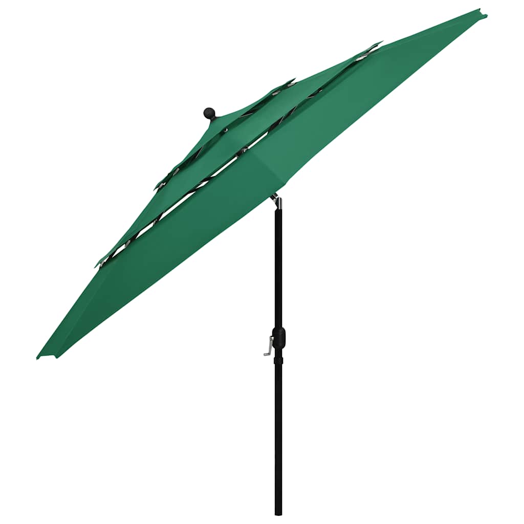 vidaXL Parasol | Green | Polyester | Large | Foldable | Large Garden Parasol