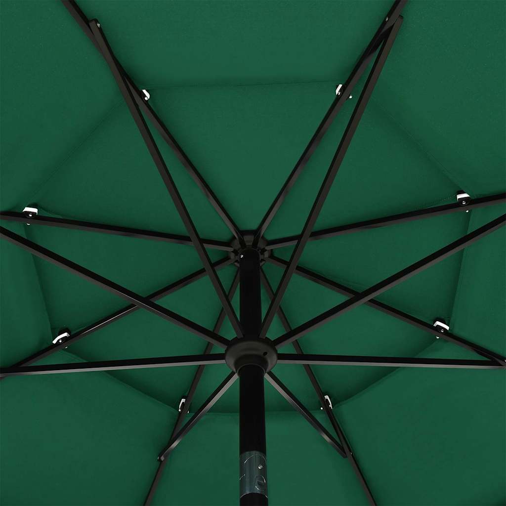 vidaXL Parasol | Green | Polyester | Large | Foldable | Large Garden Parasol