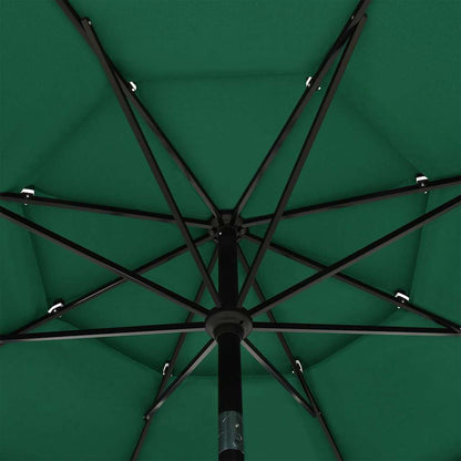 vidaXL Parasol | Green | Polyester | Large | Foldable | Large Garden Parasol
