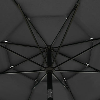 vidaXL 3-Tier Garden Parasol with Aluminium Pole Anthracite 3.5 m