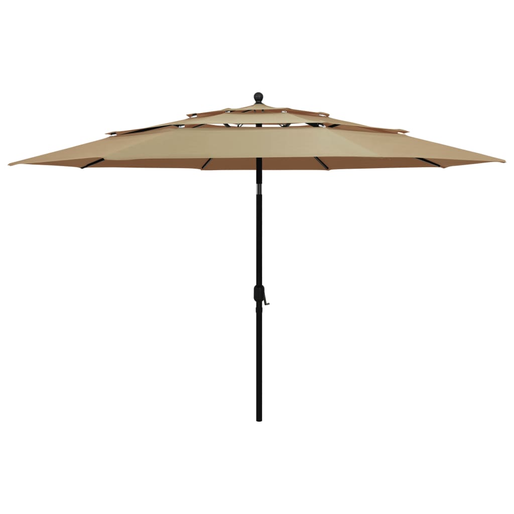 vidaXL Parasol | Taupe | Polyester, Powder-Coated Aluminium | 3.5 m Canopy