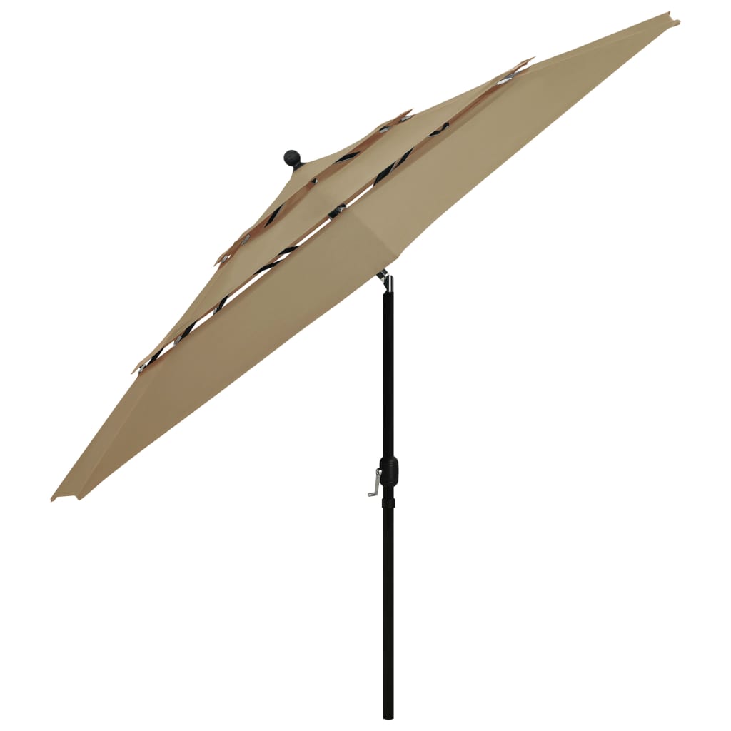 vidaXL Parasol | Taupe | Polyester, Powder-Coated Aluminium | 3.5 m Canopy