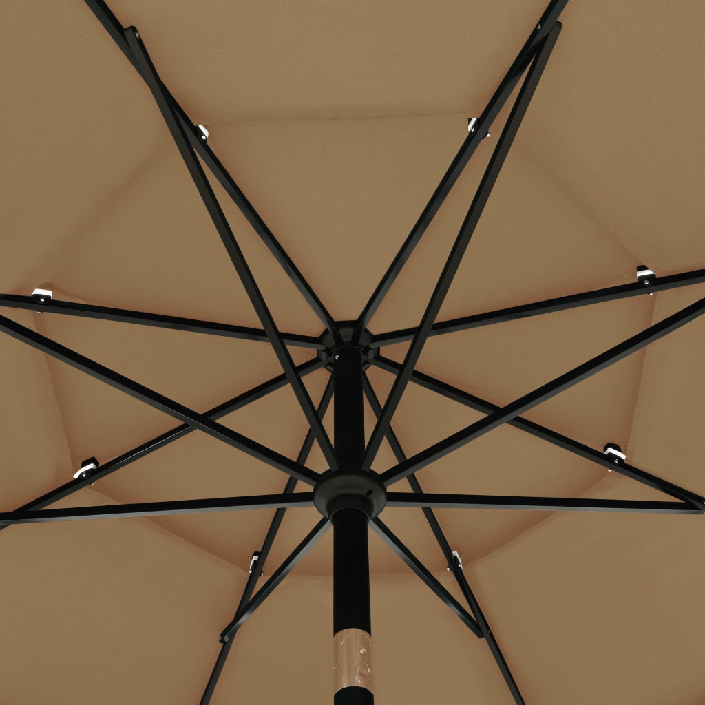 vidaXL Parasol | Taupe | Polyester, Powder-Coated Aluminium | 3.5 m Canopy