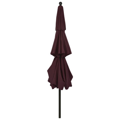 vidaXL 3-Tier Garden Parasol with Aluminium Pole Bordeaux Red 3.5 m