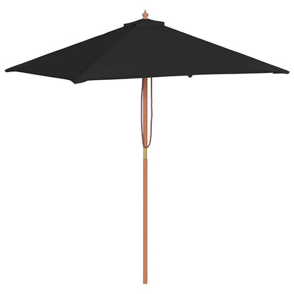 vidaXL Garden Parasol | Black | Fabric, Laminated bamboo, Hardwood | Medium