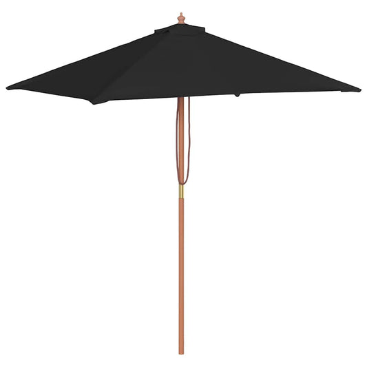 vidaXL Garden Parasol | Black | Fabric, Laminated bamboo, Hardwood | Medium