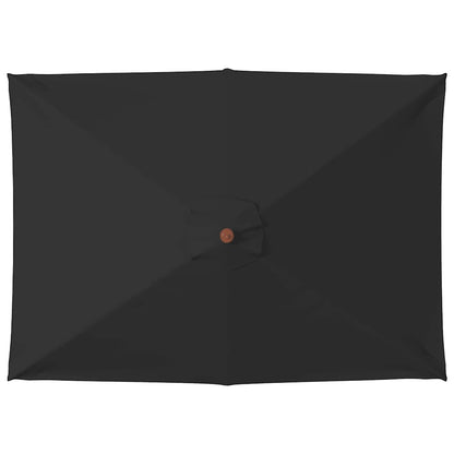 vidaXL Garden Parasol | Black | Fabric, Laminated bamboo, Hardwood | Medium