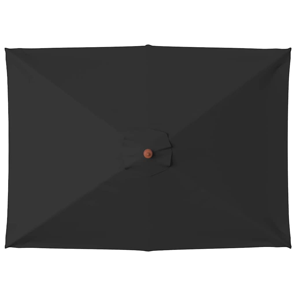 313884 vidaXL Garden Parasol with Wooden Pole Black 150x200 cm