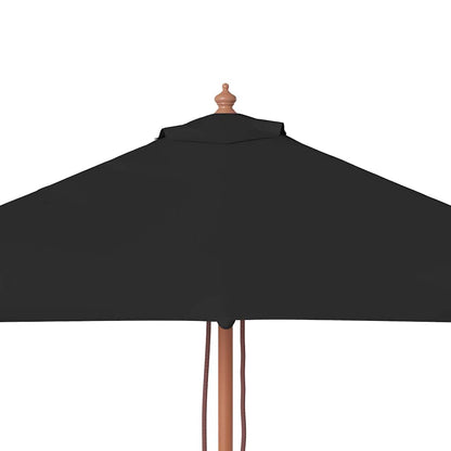 vidaXL Garden Parasol | Black | Fabric, Laminated bamboo, Hardwood | Medium