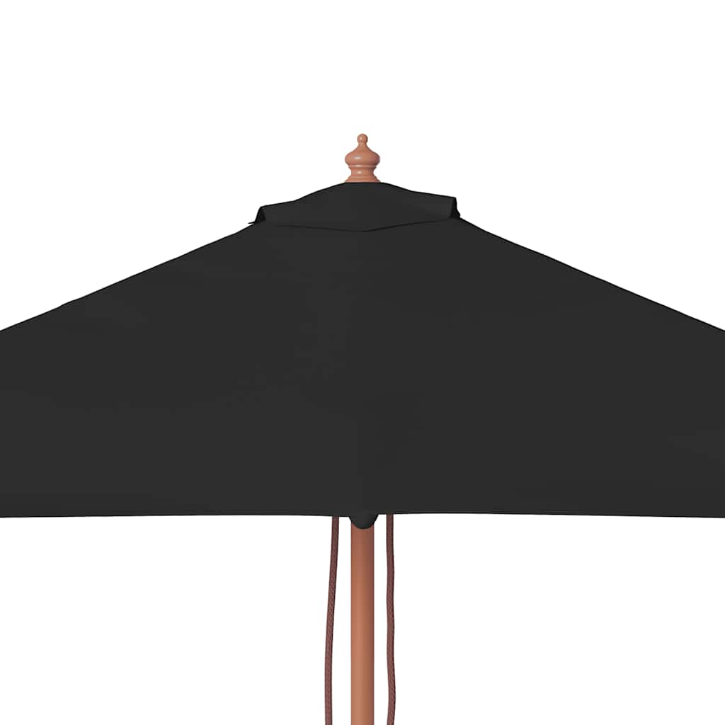 313884 vidaXL Garden Parasol with Wooden Pole Black 150x200 cm