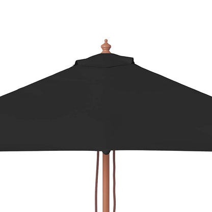 313884 vidaXL Garden Parasol with Wooden Pole Black 150x200 cm