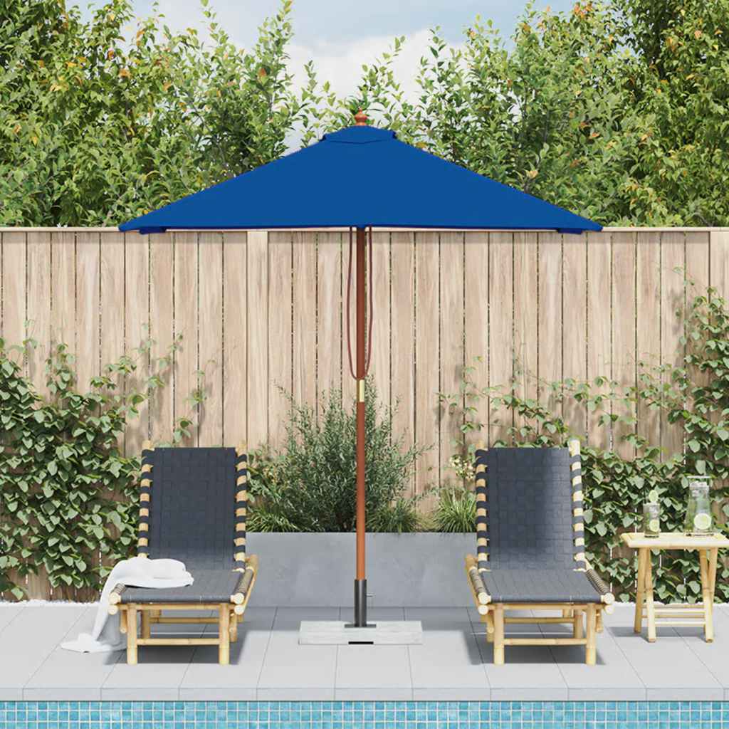 vidaXL Garden Parasol with Wooden Pole Blue 150x200 cm