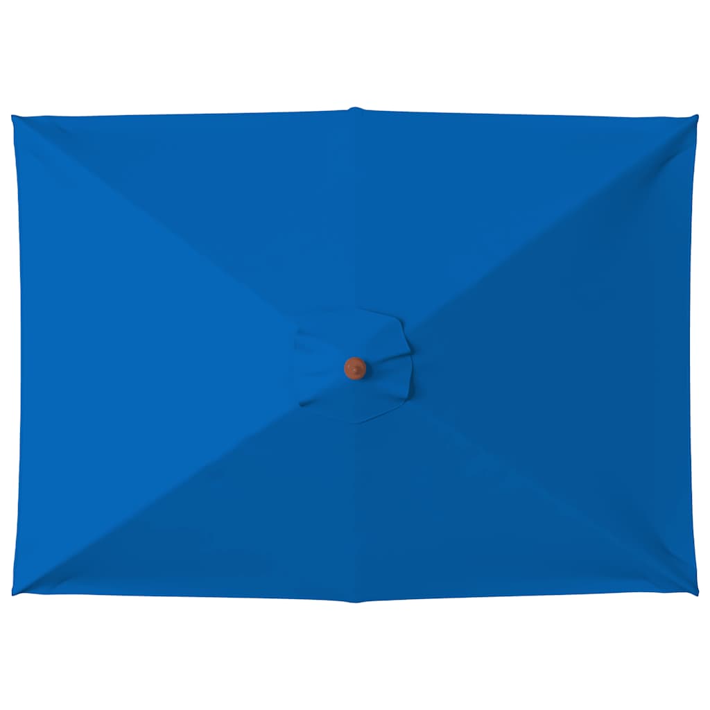 313885 vidaXL Garden Parasol with Wooden Pole Blue 150x200 cm