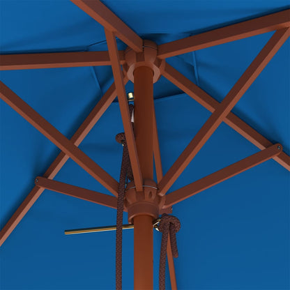313885 vidaXL Garden Parasol with Wooden Pole Blue 150x200 cm