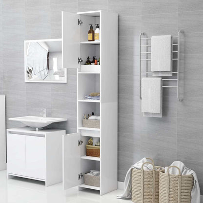 vidaXL 3 Piece Bathroom Furniture Set White Engineered Wood