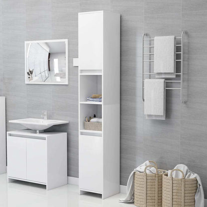 vidaXL 3 Piece Bathroom Furniture Set White Engineered Wood